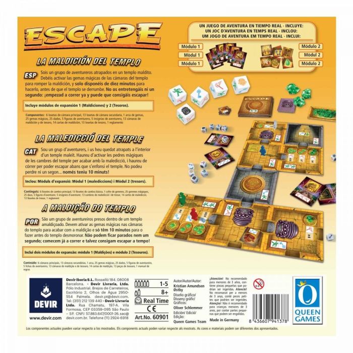 Devir Juego de Mesa Escape - Juego Cooperativo en Tiempo Real para hasta 5 Jugadores, A partir de 8 Años 3 Devir Juego de Mesa Escape - Juego Cooperativo en Tiempo Real para hasta 5 Jugadores, A partir de 8 Años 3