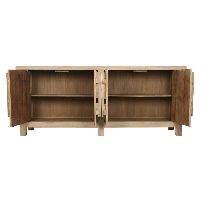 DKD Home Decor Aparador Antik china top Natural 4 Puertas Olmo Macizo 230 x 96 x 48 cm 2