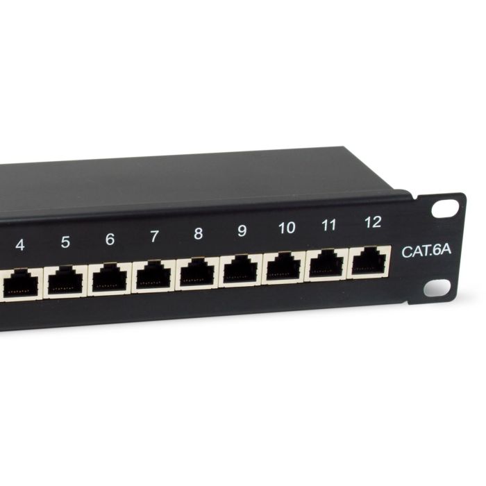 Equip Patchpanel 12x RJ45 Cat6A 10" FTP 1HE Premium schwarz 4 Equip Patchpanel 12x RJ45 Cat6A 10" FTP 1HE Premium schwarz 4