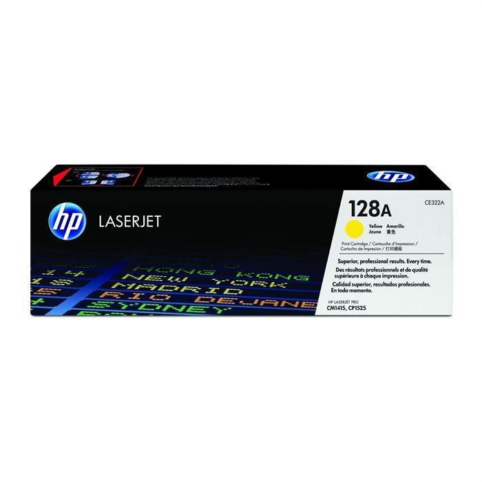 HP CE322A Tóner 128A Amarillo Original para Impresoras HP Color LaserJet CP1525, CM1415MFP