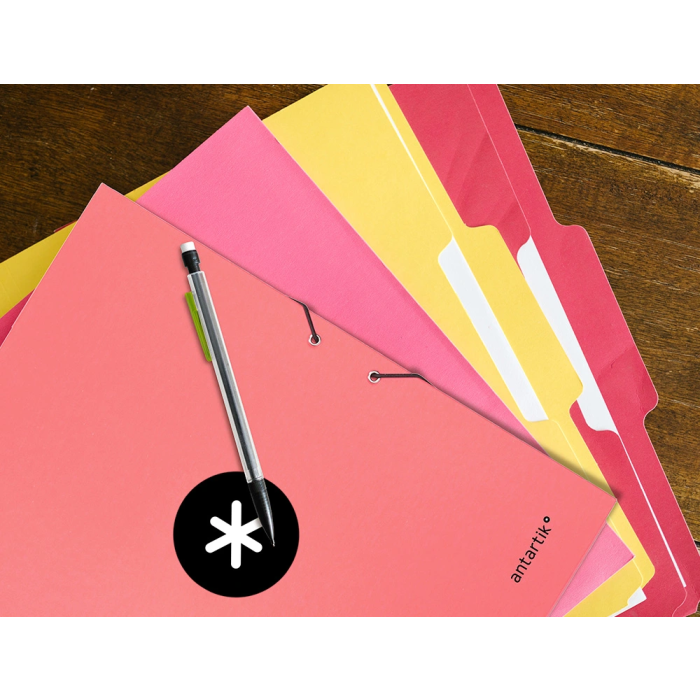 Antartik Carpeta de Gomas Tres Solapas Cartón Forrado A4 Color Coral 11