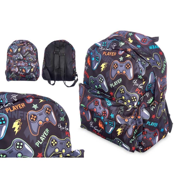 Mochila Infantil Pincello Games 22x28x12 cm - Estampado Colorido (12 Unidades) Mochila Infantil Pincello Games 22x28x12 cm - Estampado Colorido (12 Unidades)