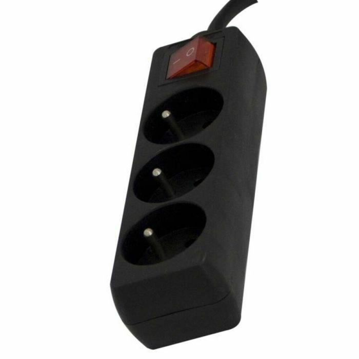 Chacon Regleta Eléctrica de 3 Tomas de Corriente, Con Interruptor de Encendido/Apagado, 16 Amperios, Cable de 1.5 Metros, Negro