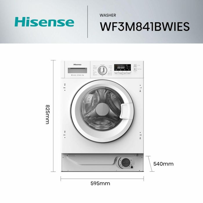 Lavadora Hisense WF3M841BWIES 59,5 cm 1400 rpm 8 kg 3