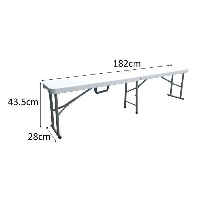 Banco Plegable para Mesa de Recepción de 180 cm 3 Banco Plegable para Mesa de Recepción de 180 cm 3