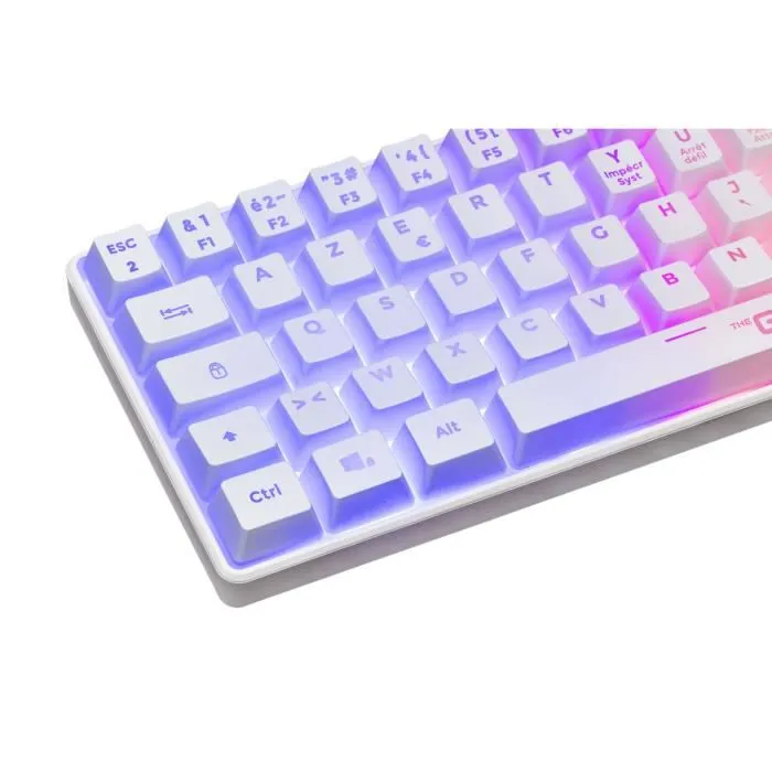The G-Lab KEYZ HYDROGEN WL Teclado para Gaming - Semimecánico de Membrana - Inalámbrico - Retroiluminación Arcoíris - Teclado Azerty Blanco 1