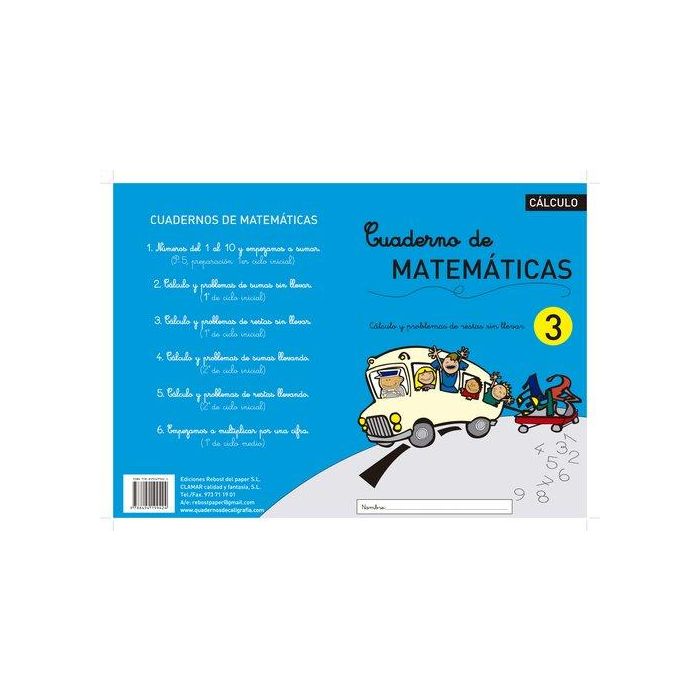 Cuaderno Rebost (Cas.) Matematicas Nº 3 (Set de 5)