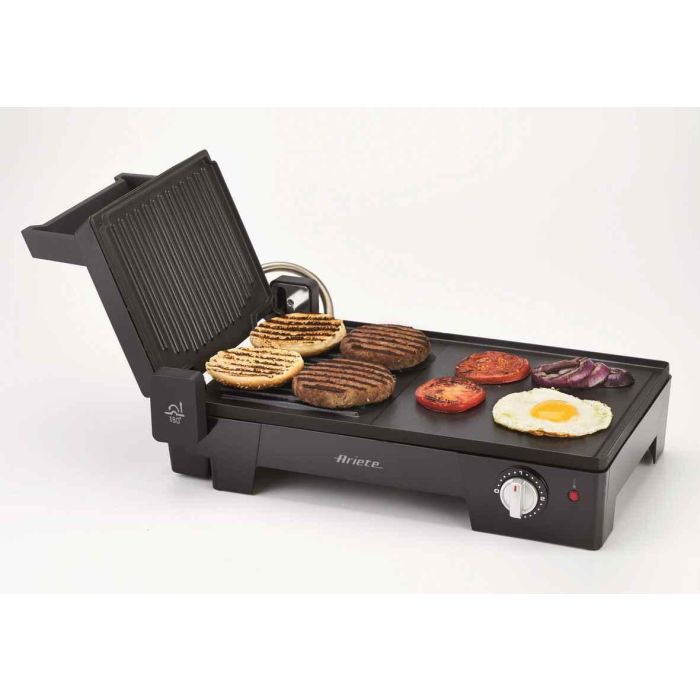 Ariete 1916 Grill Eléctrico 3 en 1 Multifunción | Plancha y Parrilla para Bocadillos y Carne | Apertura 180º | Placas Antiadherentes 1
