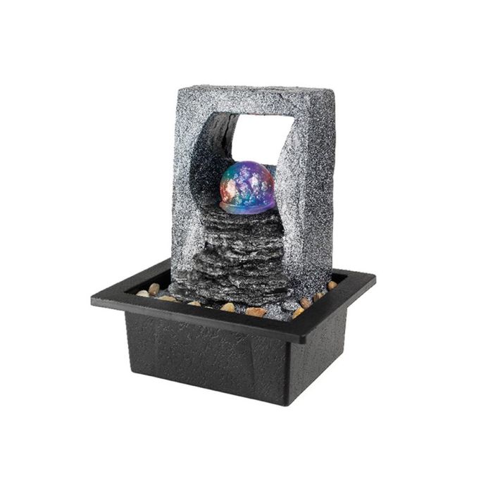 Lumineo Fuente de agua con LED RGB y bola de cristal, para interior y exterior, 21.5x18.8x25.5 cm Lumineo Fuente de agua con LED RGB y bola de cristal, para interior y exterior, 21.5x18.8x25.5 cm