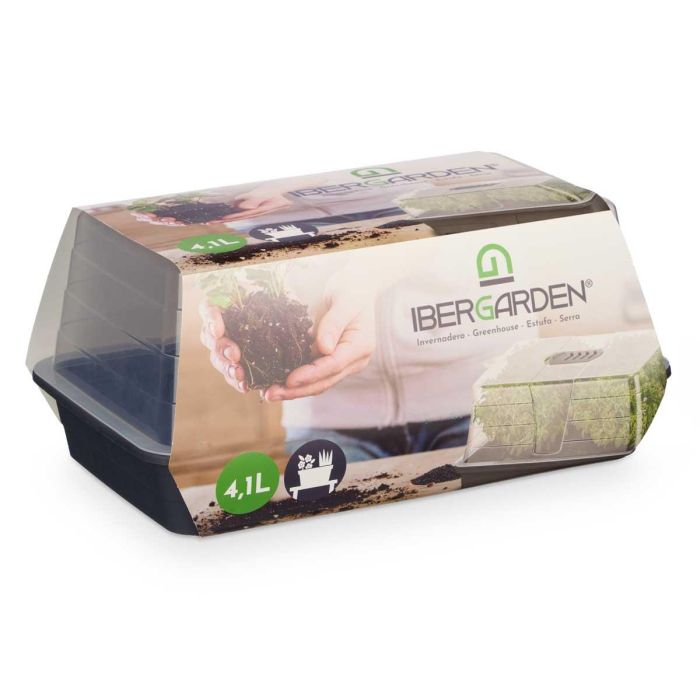 Invernadero Plastico 4,1 L Con Respiradero Ibergarden 38X18CM (8 Unidades) 2 Invernadero Plastico 4,1 L Con Respiradero Ibergarden 38X18CM (8 Unidades) 2