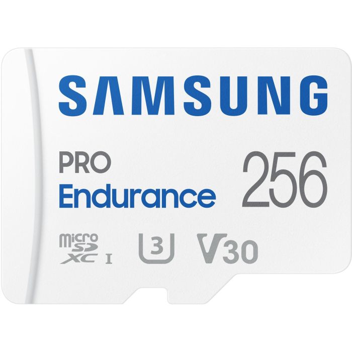 Samsung MB-MJ256KA/EU Tarjeta microSD PRO Endurance 256GB, 100/40 MB/s, U3 V30, 4K, p/ Vigilancia, CCTV y Cámara Coche, Adaptador SD