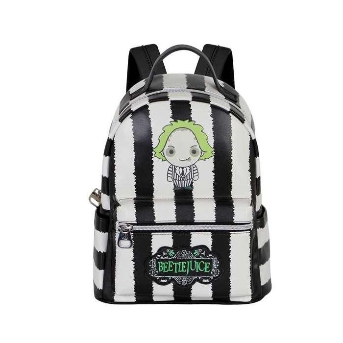 Karactermania Mochila Heady Bitelchús / Beetlejuice Stripes Urbana PVC Poliéster con Cremallera y Bolsillos 16 x 25 x 29 cm 5 Karactermania Mochila Heady Bitelchús / Beetlejuice Stripes Urbana PVC Poliéster con Cremallera y Bolsillos 16 x 25 x 29 cm 5