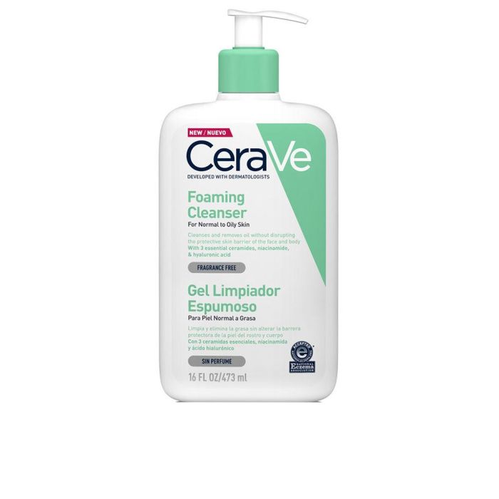 Cerave Gel Limpiador Espumoso para Piel Normal y Grasa con Ácido Hialurónico y Niacinamida, 473 ml 0 Cerave Gel Limpiador Espumoso para Piel Normal y Grasa con Ácido Hialurónico y Niacinamida, 473 ml 0