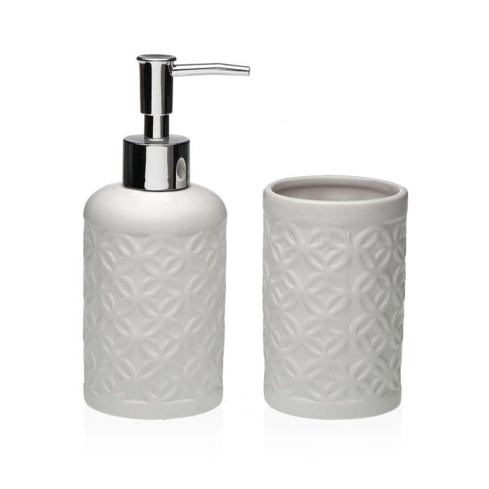 Set de Baño Versa Blanco Dolomita 6,8 x 17 x 6,8 cm Set de Baño Versa Blanco Dolomita 6,8 x 17 x 6,8 cm