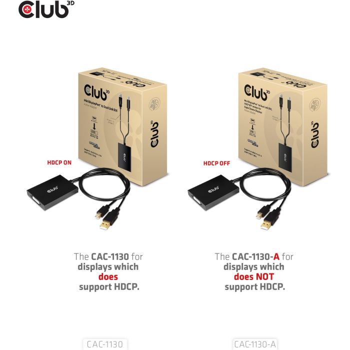 Club3D CAC-1130-A Adaptador Mini DisplayPort a DVI Dual Link HDCP Off, 3840x2160, 0.6m, Alimentación USB 5 Club3D CAC-1130-A Adaptador Mini DisplayPort a DVI Dual Link HDCP Off, 3840x2160, 0.6m, Alimentación USB 5