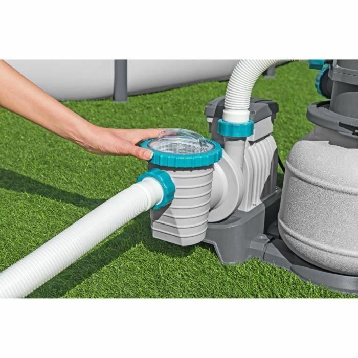 Bestway BES6941607361320 Bomba de filtración de arena para piscinas hasta 42 m³ con prefiltro 6.056 L/h 1
