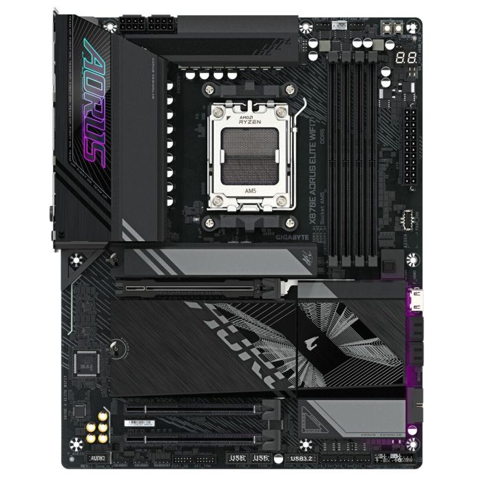 GIGABYTE Placa Base X870E A ELITE WIFI7 - Compatible con AMD Ryzen 9000, Wi-Fi 7, DDR5 hasta 8000MHz, 4xPCIe 5.0, 4xM.2, Ref. 9MX87EEL7-00-10 17 GIGABYTE Placa Base X870E A ELITE WIFI7 - Compatible con AMD Ryzen 9000, Wi-Fi 7, DDR5 hasta 8000MHz, 4xPCIe 5.0, 4xM.2, Ref. 9MX87EEL7-00-10 17