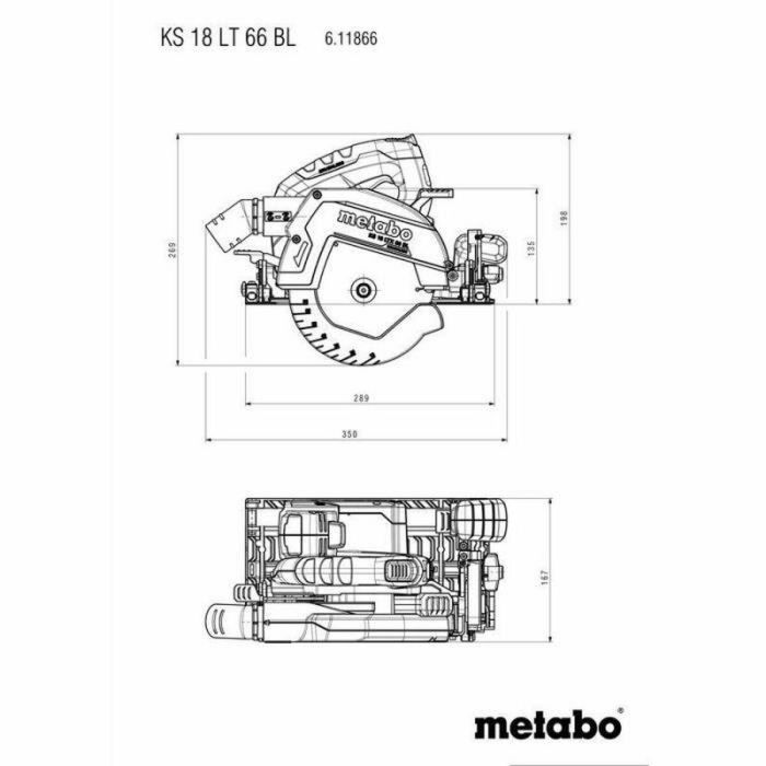 Metabo Sierra Circular KS 18 LTX 66 BL Inalámbrica 18V Hoja Carburo 1 Metabo Sierra Circular KS 18 LTX 66 BL Inalámbrica 18V Hoja Carburo 1