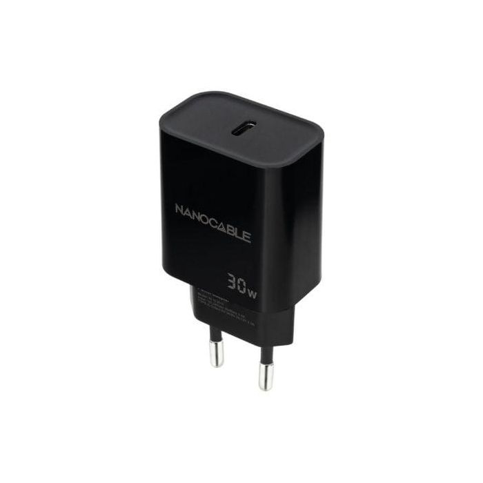 NANOCABLE CARGADOR USB-C PD 30W NEGRO NANOCABLE CARGADOR USB-C PD 30W NEGRO