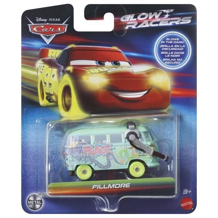 Mattel MATHTK45 Set de Minivehículos de Coches de Fundición a Presión que Brillan en la Oscuridad 1:55 1