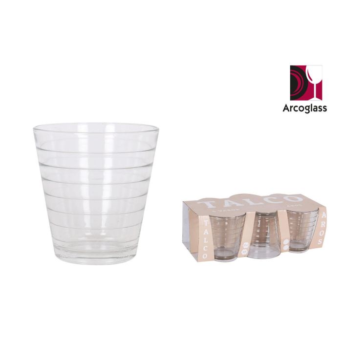 La Mediterranea Set 6 Vasos de 250 cc Colección Talco Aros (8 Cajas)