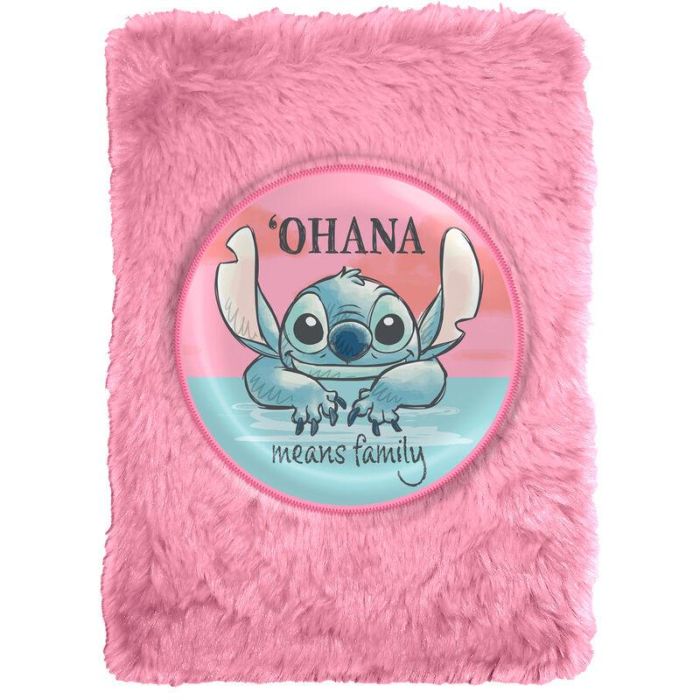 KIDS LICENSING Cuaderno peluche Stitch Disney 15x21x2,5cm