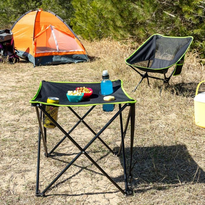 Mesa de Camping Textil Plegable con Funda Cafolby InnovaGoods 9 Mesa de Camping Textil Plegable con Funda Cafolby InnovaGoods 9