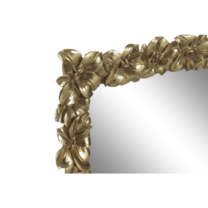 DKD Home Decor Espejo de Pared Decorativo Glam Dorado, Marco de Resina con Hojas, 48x38x2.6 cm 1 DKD Home Decor Espejo de Pared Decorativo Glam Dorado, Marco de Resina con Hojas, 48x38x2.6 cm 1