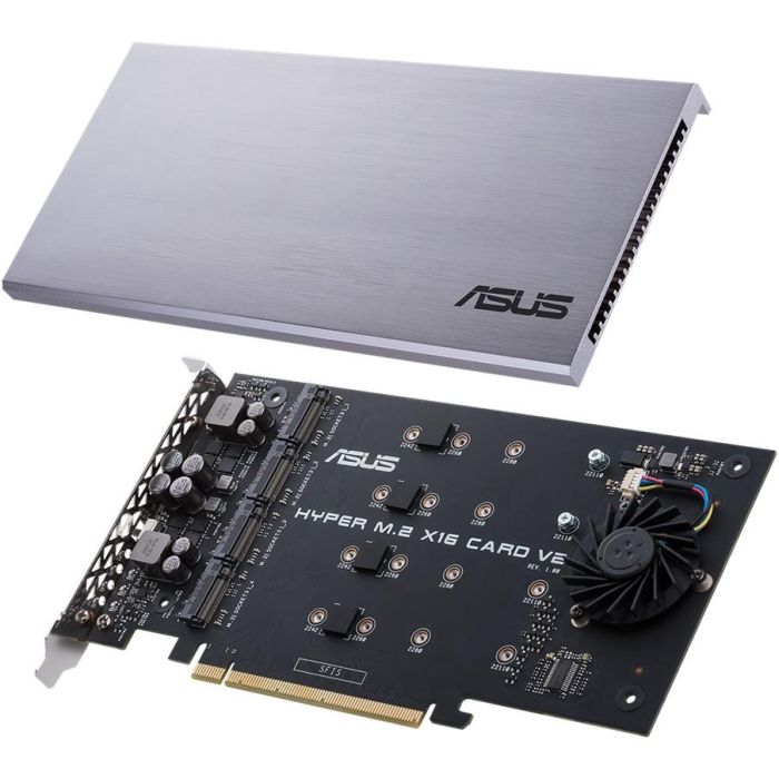 ASUS Hyper M.2 X16 Card V2 PCIe 3.0 para 4 SSD M.2 NVMe, Ancho de Banda de 128 Gbit/s