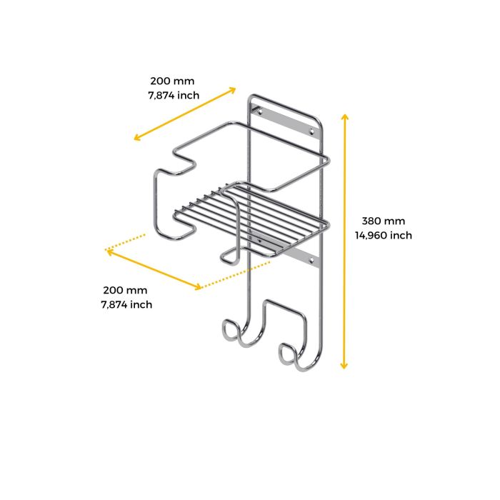Emuca Soporte para tabla de planchar, accesorios de planchado y plancha, Acero, Cromado 3 Emuca Soporte para tabla de planchar, accesorios de planchado y plancha, Acero, Cromado 3
