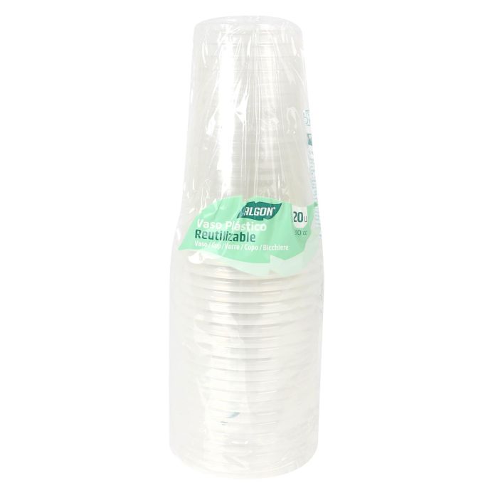 Set de 20 vasos transparentes 300 cc Algon (24 Cajas) 1 Set de 20 vasos transparentes 300 cc Algon (24 Cajas) 1