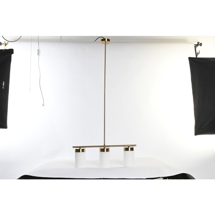 DKD Home Decor Lámpara Techo Moderno Dorado Blanco Metal Cristal 60 x 15 x 25 cm 4