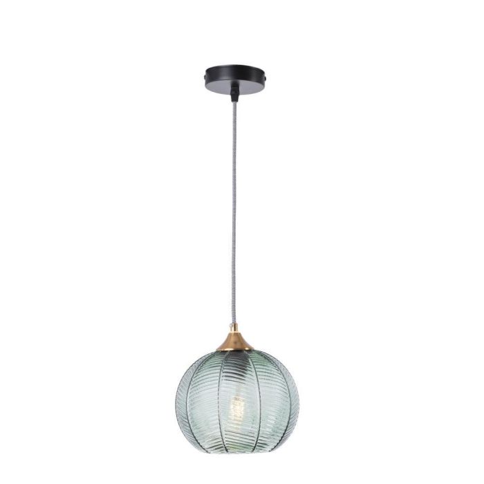 Lámpara Colgante Probolinggo SKD-P80049 de Cristal y Metal, Diseño Clásico Años 20, Esférica Azulada, Bombilla E27, Salón Comedor 4