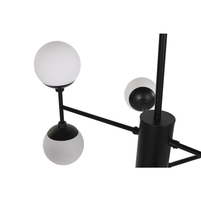 DKD Home Decor Lámpara de Techo Moderna Negra, 9 Bombillas E14 Max 25W, con 9 Esferas de Cristal 12cm y Estructura Metálica 80x80x60cm 3 DKD Home Decor Lámpara de Techo Moderna Negra, 9 Bombillas E14 Max 25W, con 9 Esferas de Cristal 12cm y Estructura Metálica 80x80x60cm 3