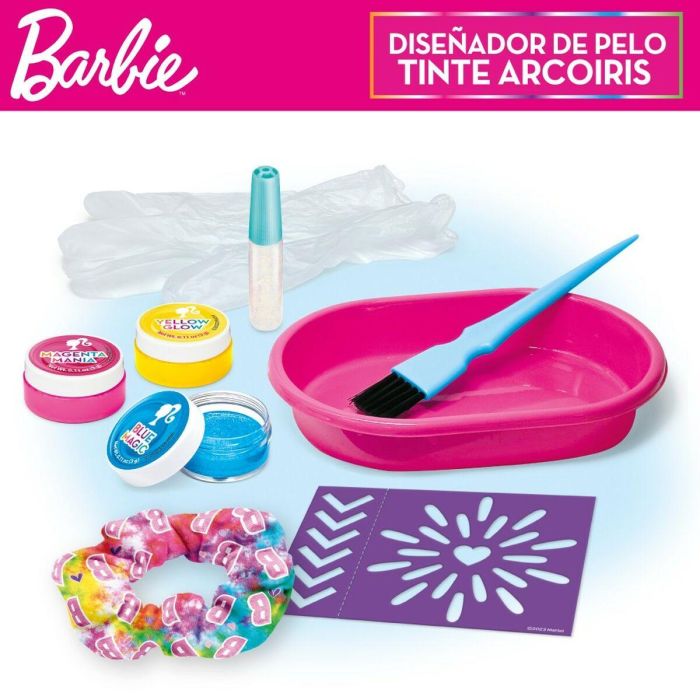 Set de Peluquería Barbie Rainbow Tie 15,5 x 10,5 x 2,5 cm Cabello con mechas Multicolor 4