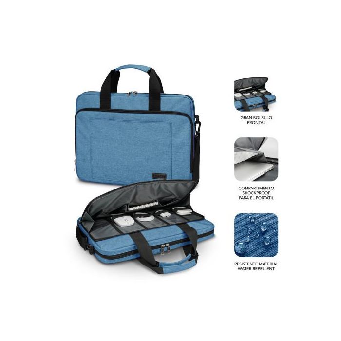 SUBBLIM Maletin Azul para portatil de 15,6? con proteccion total Air Padding