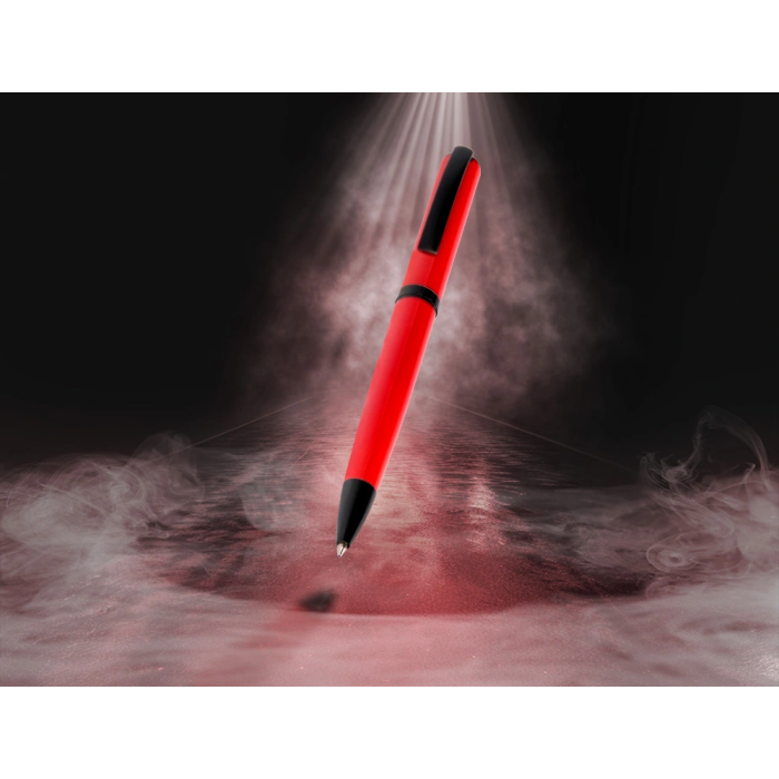 Belius Turbo Boligrafo Aluminio Rojo y Negro Tinta Azul Caja Diseño Caja Magnética 0,8 mm 8