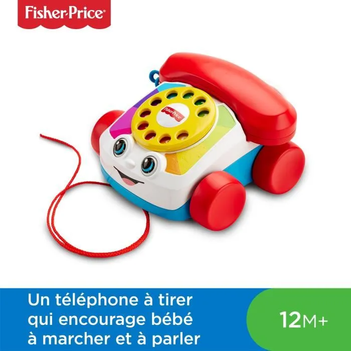 Fisher Price Teléfono Carita Divertida Juguete para Arrastre Niños 18 Meses 1