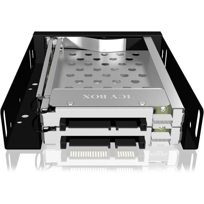 Wechselrahmen. 2xSATA 2.5" zu 2xSATA Host. trägerlos. für 3.5" Schacht ICY BOX 4 Wechselrahmen. 2xSATA 2.5" zu 2xSATA Host. trägerlos. für 3.5" Schacht ICY BOX 4