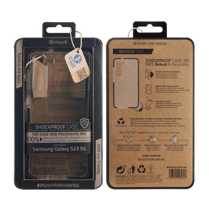 Muvit Funda Shockproof 2M para Samsung Galaxy, Protección contra caídas, Material reciclado 2
