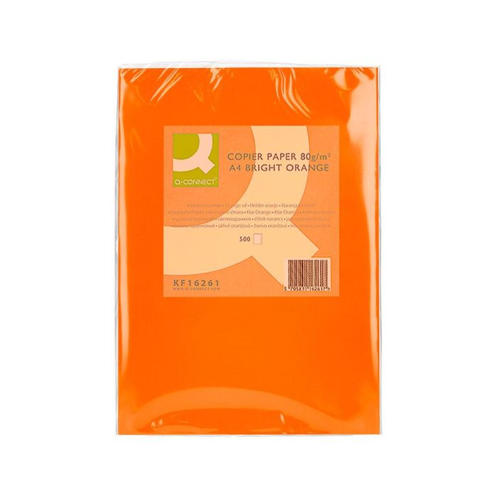 Papel Color Q-Connect Din A4 80 gr Naranja Intenso Paquete De 500 Hojas 2