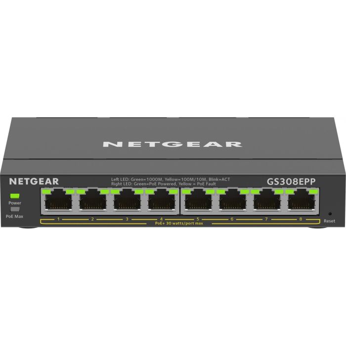 NETGEAR GS308EPP-100PES Switch Gigabit Ethernet PoE+ de 8 Puertos, Gestionado L2/L3