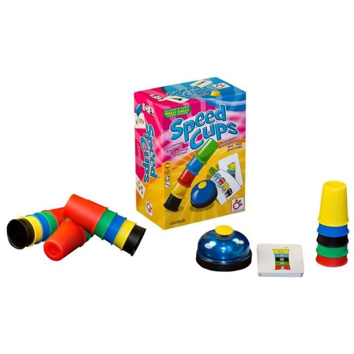 Mercurio Juego de Mesa Speed Cups Multilengua (Castellano, Catalán, Euskera, Gallego) con Cubiletes y Cartas para +6 Años 1