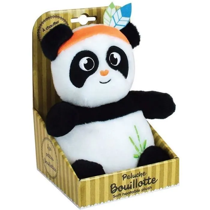 INDIAN PANDA Botella de agua caliente de felpa con microperlas de arcilla +/- 21 cm 2