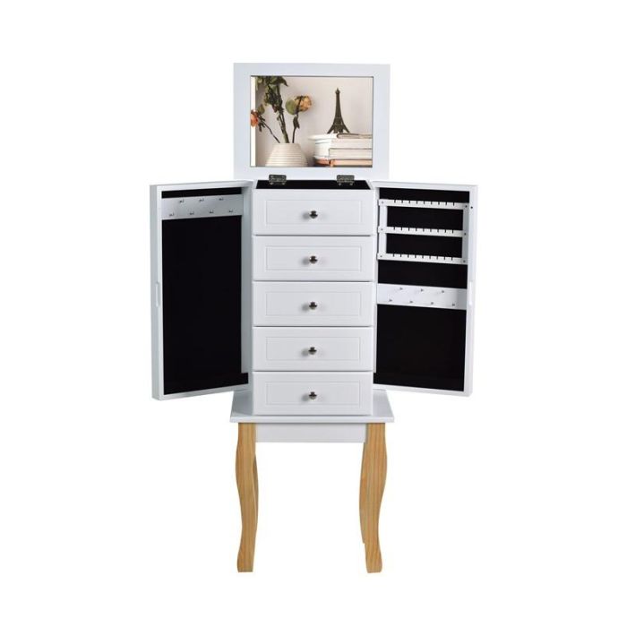 Joyero Romantico DKD Home Decor Blanco Natural 27 x 90 x 37 cm 1