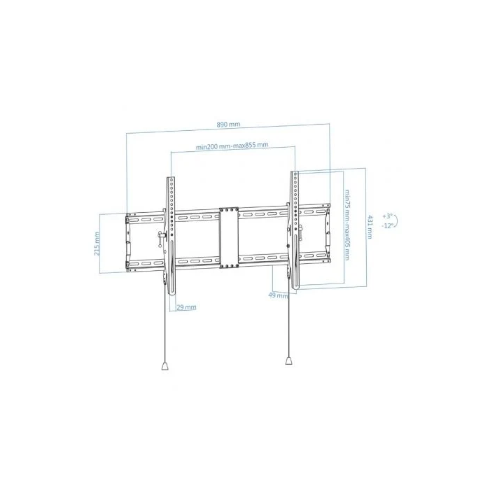 TooQ Soporte Pared Inclinable LP4391T-B para TV 43-90" hasta 70kg VESA 800x400 Negro 4 TooQ Soporte Pared Inclinable LP4391T-B para TV 43-90" hasta 70kg VESA 800x400 Negro 4