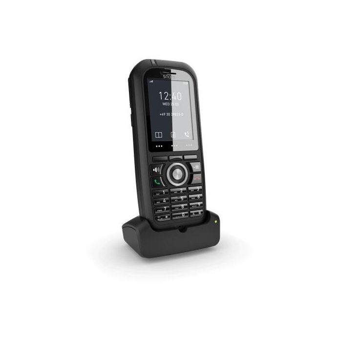 Snom M80 Terminal Teléfono DECT Inalámbrico con Pantalla LCD 2" a color, Identificador de Llamadas y Altavoz Negro