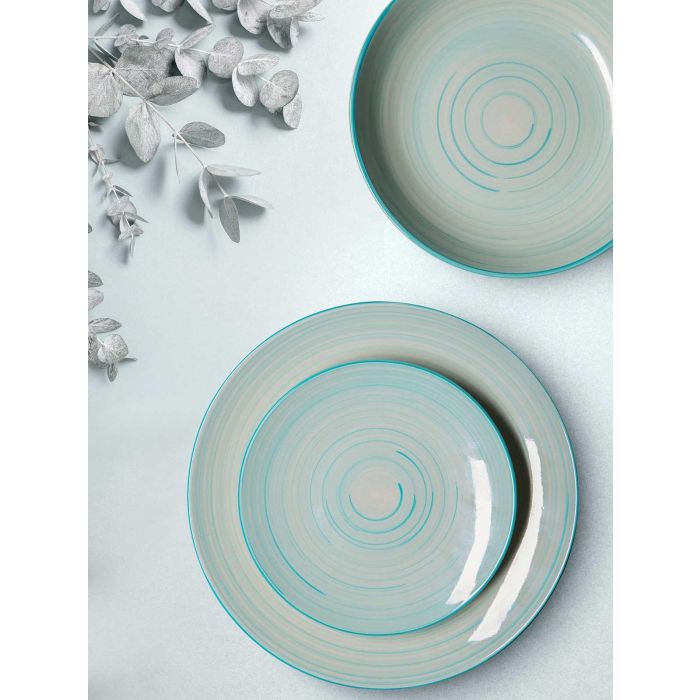 Set Vajilla 18 Pcs Espiral Azul Vessia 34X28CM (2 Unidades) 2 Set Vajilla 18 Pcs Espiral Azul Vessia 34X28CM (2 Unidades) 2