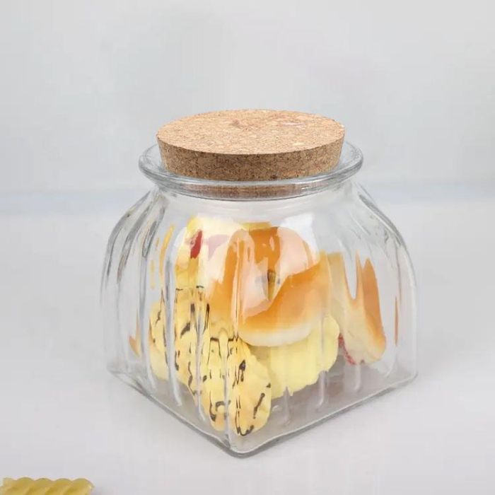Tarro de vidrio con líneas y tapón de corcho 660 ml - La Mediterranea (24 Unidades) 2 Tarro de vidrio con líneas y tapón de corcho 660 ml - La Mediterranea (24 Unidades) 2