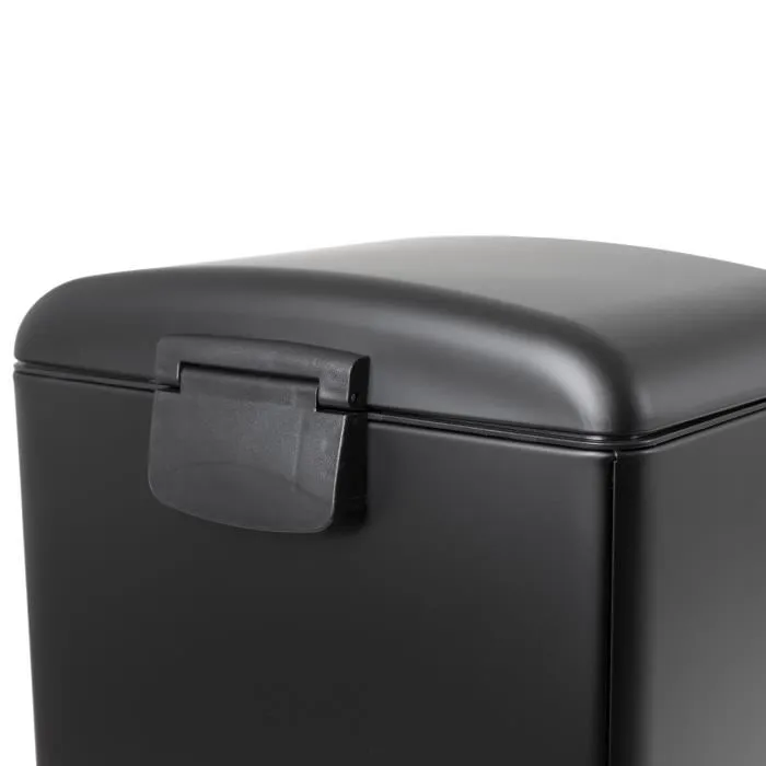 Kitchen Move Papelera con Pedal para Cocina GREENWICH 40L Acero Inoxidable Negro Mate con Balde Extraíble y Borde Protector Kitchen Move Papelera con Pedal para Cocina GREENWICH 40L Acero Inoxidable Negro Mate con Balde Extraíble y Borde Protector